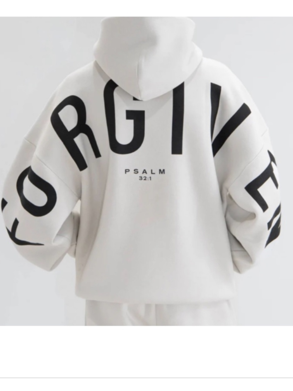 Women's Viral White GLO Forgiven Hoodie Unisex - PSALM 32:1